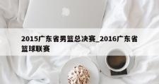 2015广东省男篮总决赛_2016广东省篮球联赛
